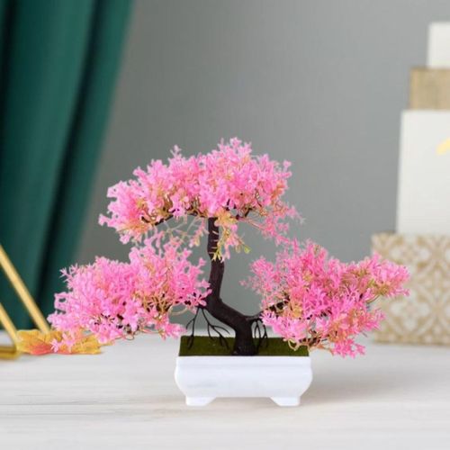 1 Pc Artificial Bonsai Flower Tree with Designer Pot for Home Decor