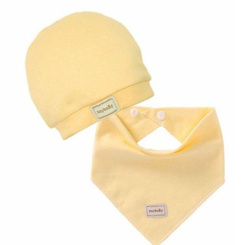 Kids Hat  Ap With Bibs  Andy Solid  Olors Neutral  Otton Hats Born Baby Hat Bibs Toddler Infant  Aps Boys Gi S Baby Beanies 1p S-yellow-bib
