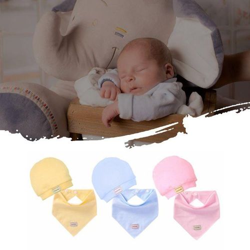 Kids Hat  Ap With Bibs  Andy Solid  Olors Neutral  Otton Hats Born Baby Hat Bibs Toddler Infant  Aps Boys Gi S Baby Beanies 1p S-yellow-bib