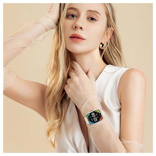 2.09 Smart Watch Full Touch Screen - Health Check Gold&Cream