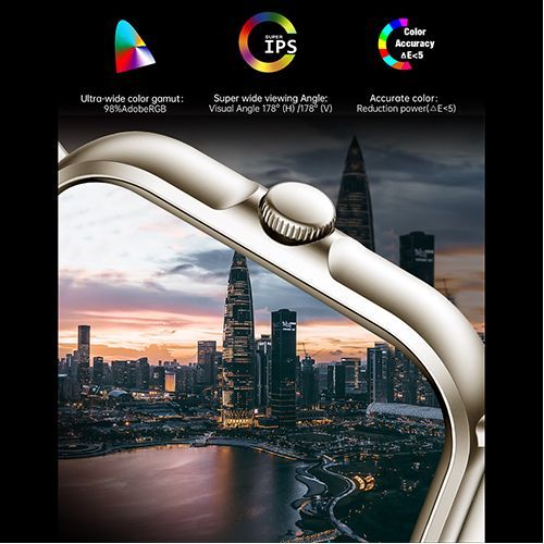2.09 Smart Watch Full Touch Screen - Health Check Gold&Cream