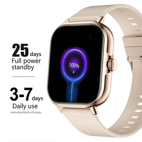 2.09 Smart Watch Full Touch Screen - Health Check Gold&Cream