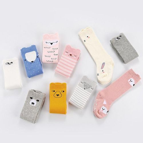 MT Winter Warm Newborn Baby Socks Over Knee High Cartoon Animals Stockings-Pink-2-4 Years
