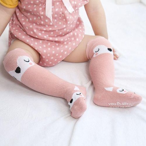 MT Winter Warm Newborn Baby Socks Over Knee High Cartoon Animals Stockings-Pink-2-4 Years