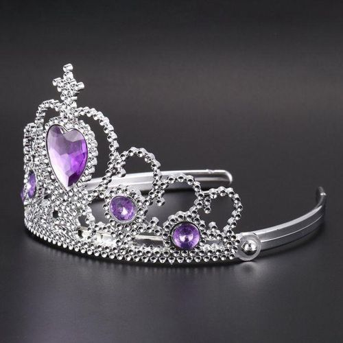 Woman Wedding Faux Rhine Tiara Crown Headband Silver