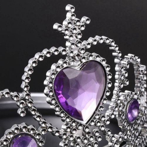 Woman Wedding Faux Rhine Tiara Crown Headband Silver