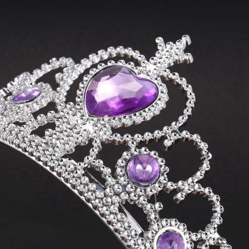 Woman Wedding Faux Rhine Tiara Crown Headband Silver