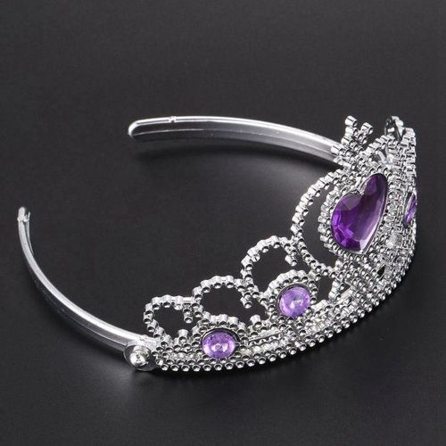 Woman Wedding Faux Rhine Tiara Crown Headband Silver