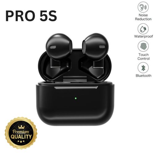 Air PRO 5S Bluetooth 5.0 Wireless Quality Earbuds With Noise Cancellation in Black - Buy Now
