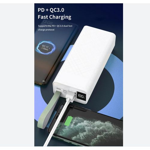 40000mAh Power Bank Fast Charging Safe Polymer Battery 22.5W-White