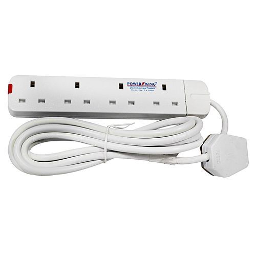 4 way Power King Extension - 3m - White