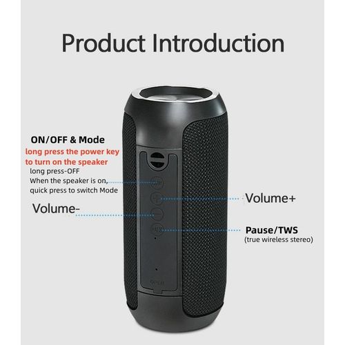 Mateamoda Buletooth Speaker Wireless Subwoofer Outdoor Portable Bass