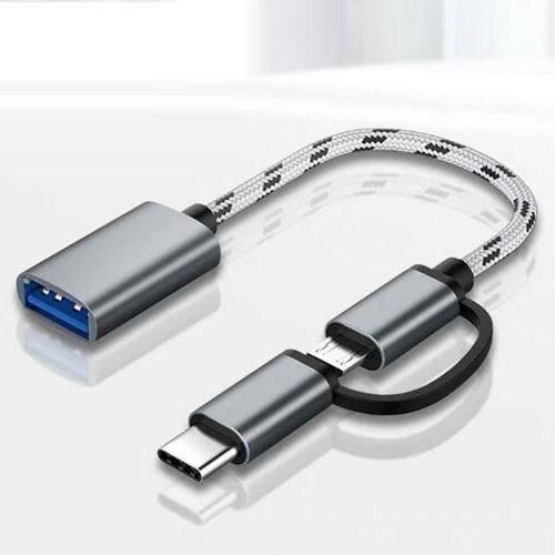 2-in-1 USB C/Micro To USB Adapter USB To Android OTG Adapter