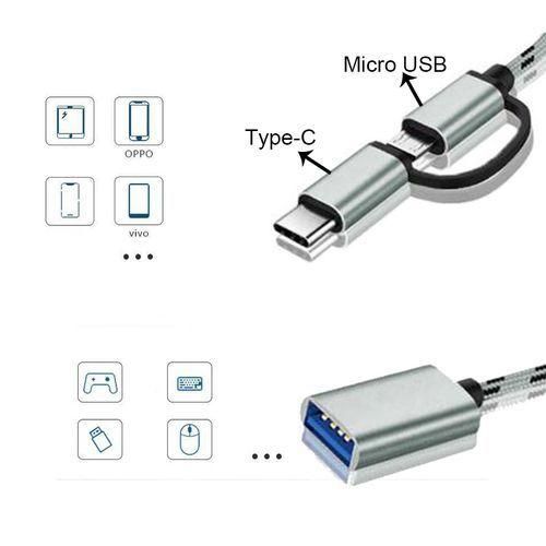 2-in-1 USB C/Micro To USB Adapter USB To Android OTG Adapter