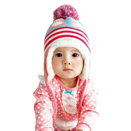 Toddler Kids Baby Boy Girl Winter Warm Knitted Crochet Earflap Beanie Hat Cap Wool Cute Penguin New,1 NO5111