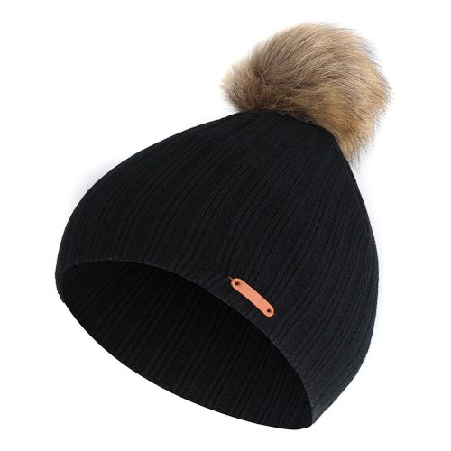 1 Pcs Children Kids Boy Girl Hat Cap Knitting Big Plush Ball Warm for Autumn Winter New,Black NO5111