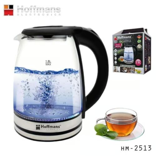 Hoffmans Electric Glass Kettle 2L- Black
