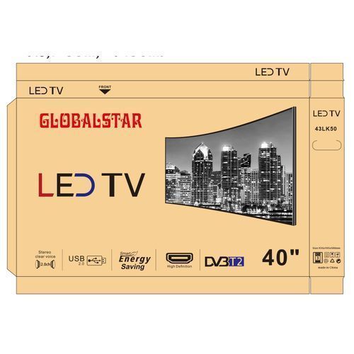Global Star 43Inch DVB-T2 Genuine And Original LED TV - Black