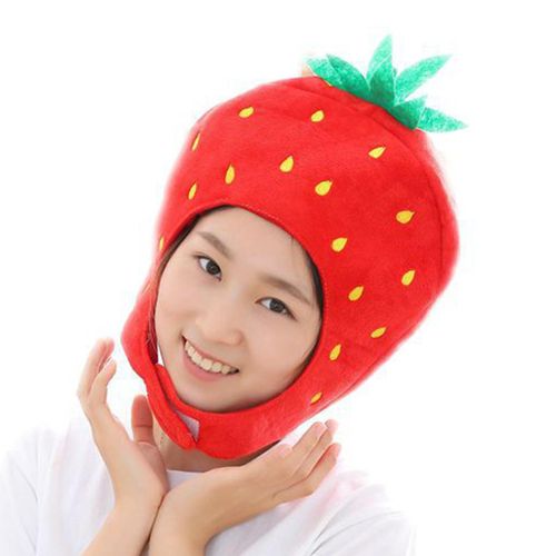 Strawberry Headgears Comfortable Full Filling Decorative Cosplay Hat for Halloween Christmas Party,Red NO5148