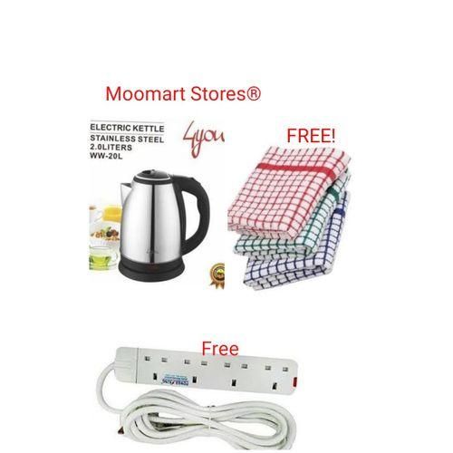 Scarlet Cordless Kettle Electric +FREE POWER EXTENSION/3 TOWELS