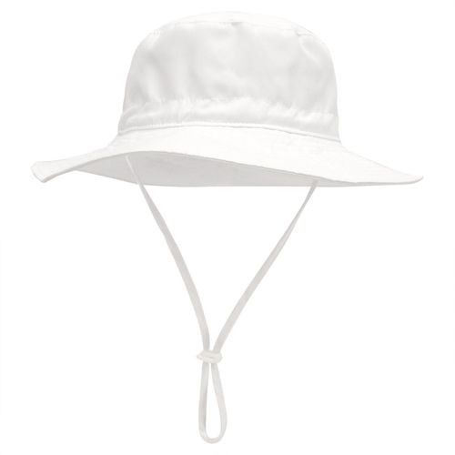 Kid's Wide Brim Sun Hat UV Protection Boys Sun Hat Girls Beach Cap Hat for Children 0-8 Months,White,XS NO5112