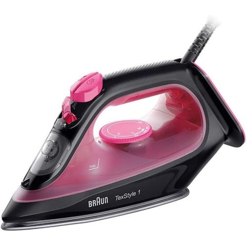 Braun TexStyle 1 Steam Iron With Turbo Model 2000W SI1070PU- Pink/Black- 1 YEAR WARRANTY