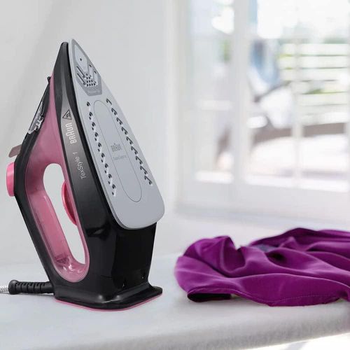 Braun TexStyle 1 Steam Iron With Turbo Model 2000W SI1070PU- Pink/Black- 1 YEAR WARRANTY
