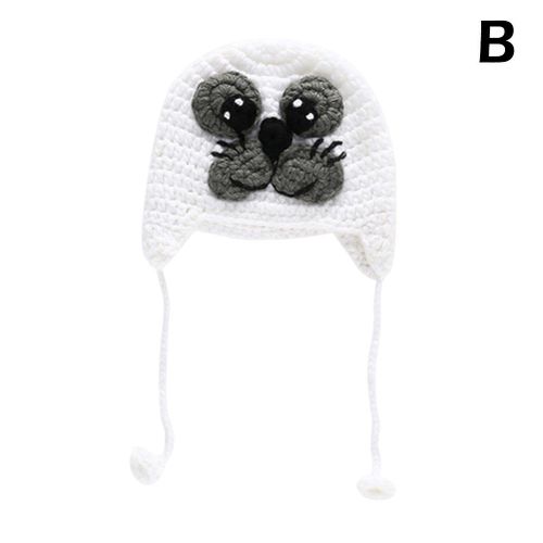 Newborn Knitted Hat Long Pigtails Soft Handmade Baby Photography Prop New,B NO5148