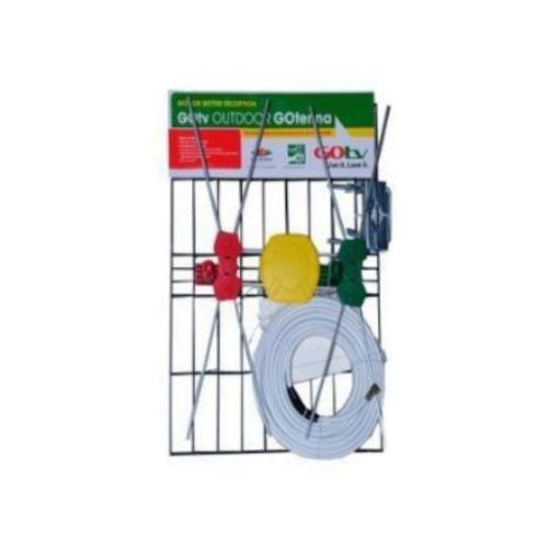 Gotv Digital Outdoor TV Antenna + 10 Meter Cable Wire - Silver