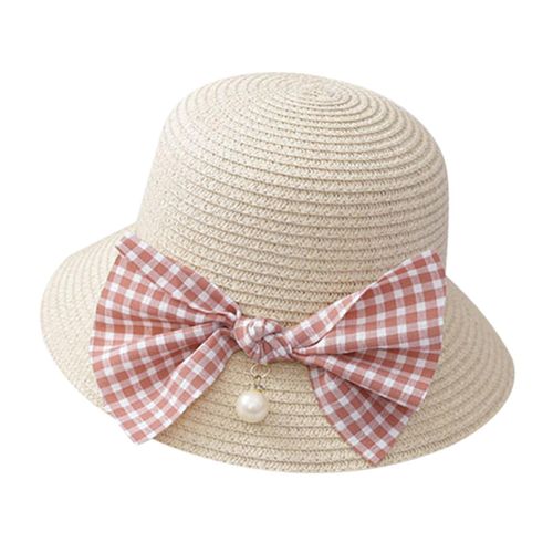 Girls Sun Protection Princess Beach Hat Fashion Outdoor Travel Fisherman Hat For Summer,Creamy-white NO5112
