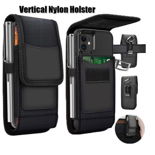 Men's Mobile Phone Case Belt Clip Wallet，Phone Pouch - Black