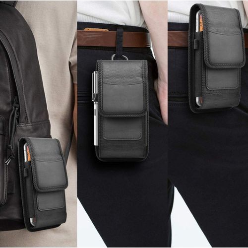 Men's Mobile Phone Case Belt Clip Wallet，Phone Pouch - Black