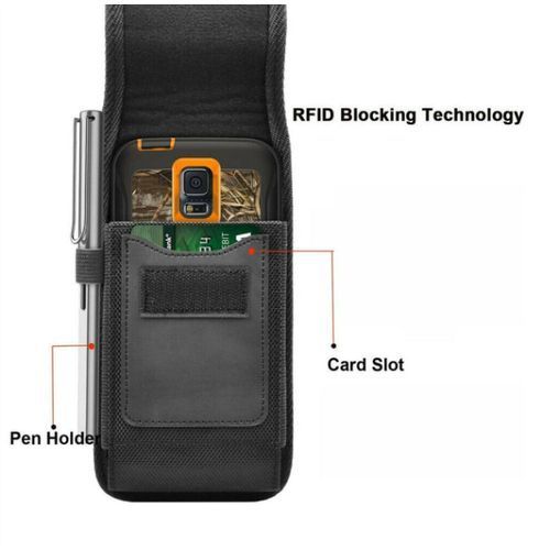 Men's Mobile Phone Case Belt Clip Wallet，Phone Pouch - Black