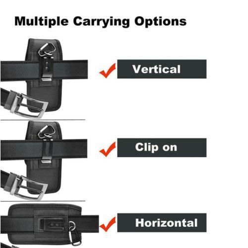 Men's Mobile Phone Case Belt Clip Wallet，Phone Pouch - Black