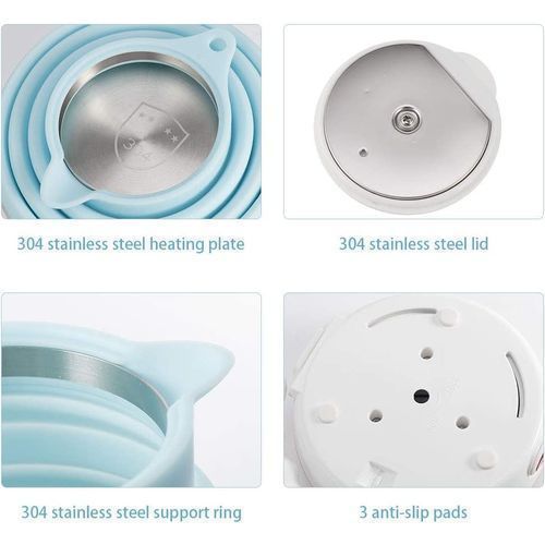 Silicone Travel Foldable Electric Kettle 0.6Liter - White, Blue,Pink