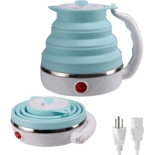 Silicone Travel Foldable Electric Kettle 0.6Liter - White, Blue,Pink