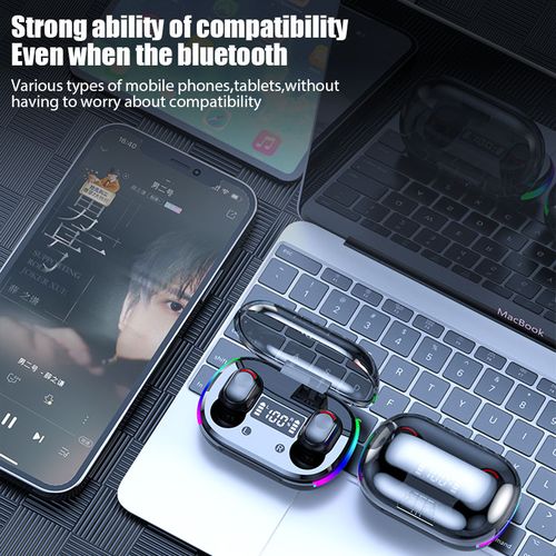 Wireless Earphones LED Digital Display Noise Reduction Headset