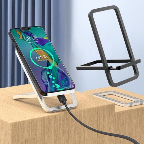 Simple Desktop Mobile Phone Bracket Aluminum Folding Portable Lazy Bracket-Silver