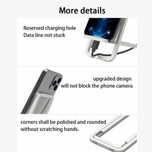 Simple Desktop Mobile Phone Bracket Aluminum Folding Portable Lazy Bracket-Silver