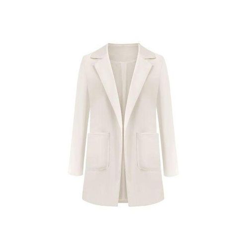 Women Jacket Suit Lapel Work Jacket Casual Suits Outwear For White 4XL