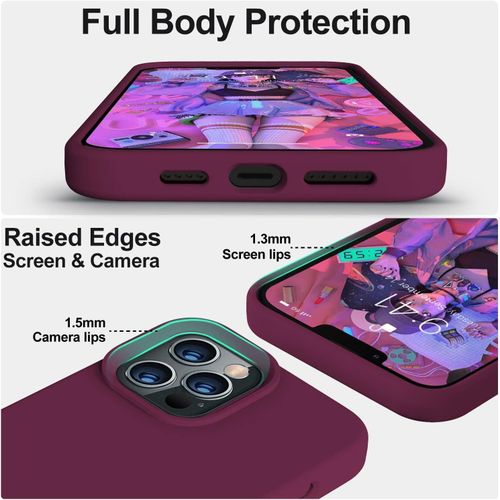 Iphone 11 12 13 14 15 Pro Max X Xs Max Silicone Shockproof Case Cover-Purple