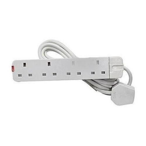 Saachi Flat Iron & White Extension Cable - Grey, Silver.