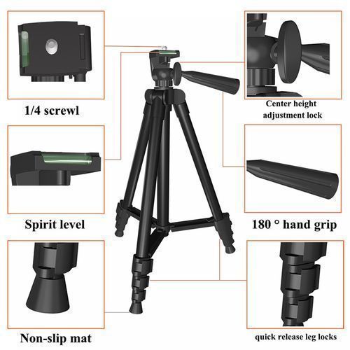 10 Inch LED Ring Light Photographic Selfie Ring Lighting With Stand - Black