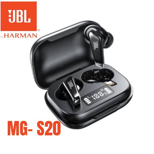 Jbl MG-S20 Earbuds Wireless Bluetooth Headsets with Mic Sports Earphones Earbuds with Waterproof Charging Box and Sweatproof in Black