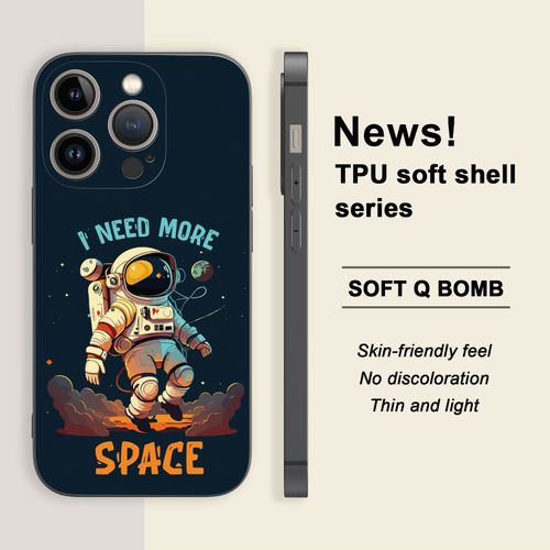 Apple Flexible Phone Case, TPU/Shockproof, Cartoon Astronaut, For IPhone 11/11Pro/11Pro Max, IPhone 12/12Pro/12Pro Max, IPhone 13/13Pro/13Pro Max