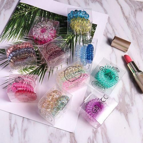 MT New Hair Rope Hair Ring Gradient Color Elastic Telephone Line Hair RingLight Tricolor