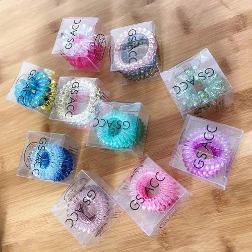 MT New Hair Rope Hair Ring Gradient Color Elastic Telephone Line Hair RingLight Tricolor
