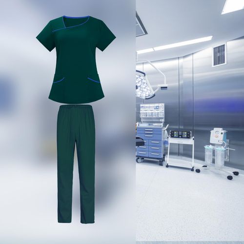 Women's Scrub Sets Elastic Scrubs Top And Pants M Size