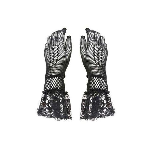 Opera Party Bridal Dance Dress Women's Long Length Fishnet Black