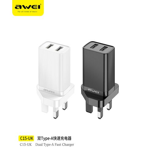 Awei C15-UK 10W Charger - Black/White
